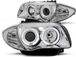 Scheinwerfer Angel Eyes für BMW 1er E81 E82 E87 E88 Bj. 04-11 Chrom